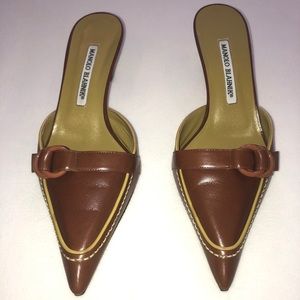 Manolo Blahnik kitten heel mules